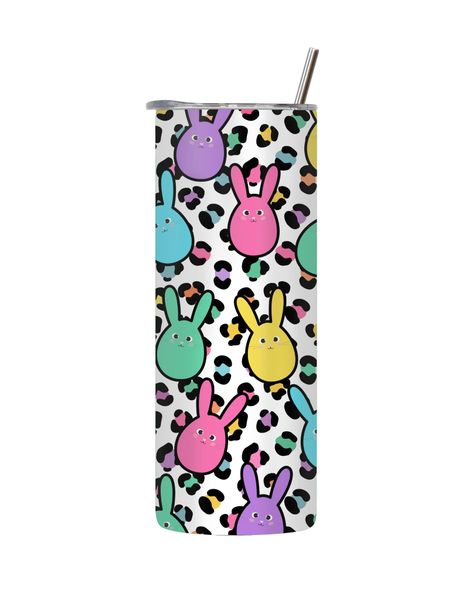 Funky 20 Oz Tumbler with Lid Straw Trendy Easter Graphic Design Present 086