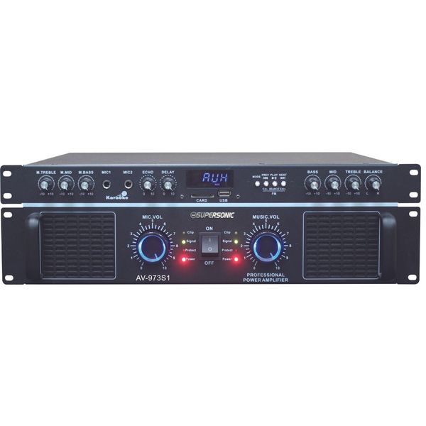 Supersonic Professional Karaoke Bluetooth USB Power Amplifier AV-973S1