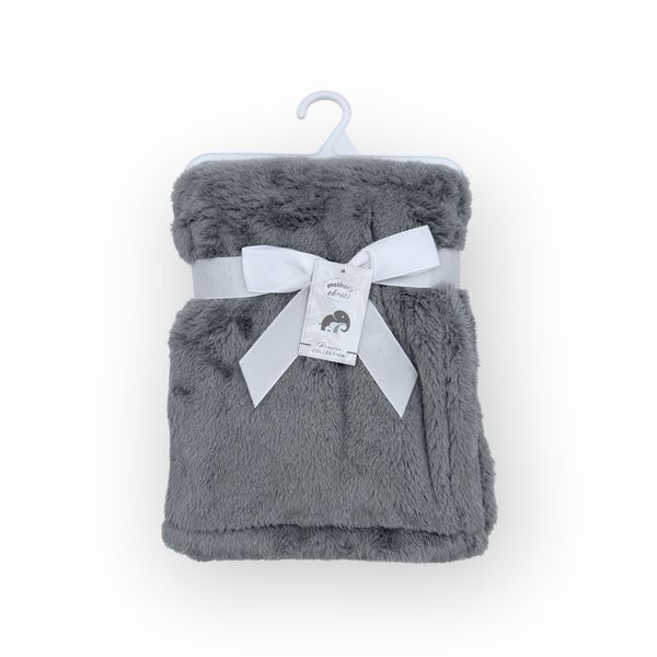 Mothers Choice Single Layer Baby Sherpa Fleece Stripe Blanket Neutral