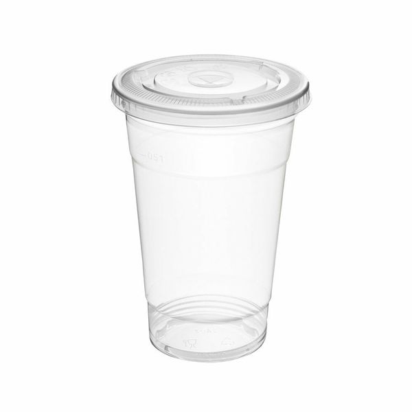 350ml Plastic PP Disposable Smoothie Cups With Lids 20 pack