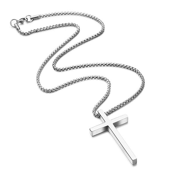 Silver Stainless Steel Pendant Necklace for Men Fashion jewelry Chain - 50