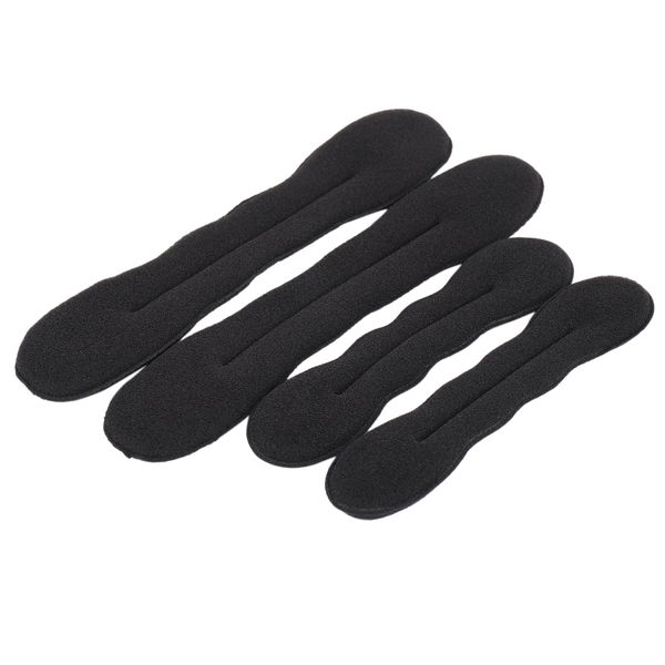 Magic Bun Maker (2 Small, 2 Large) Foam Sponge Bun Shaper Hair(Black)