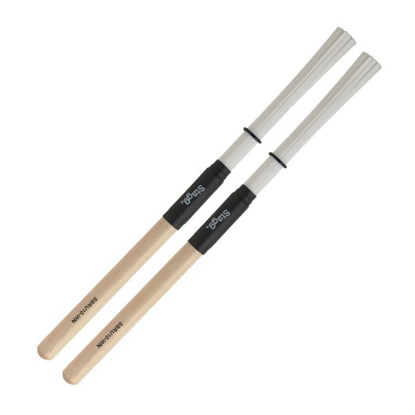 Stagg SBRU10 WN Polybristle Nylon Brushes with Maple Wooden Handle