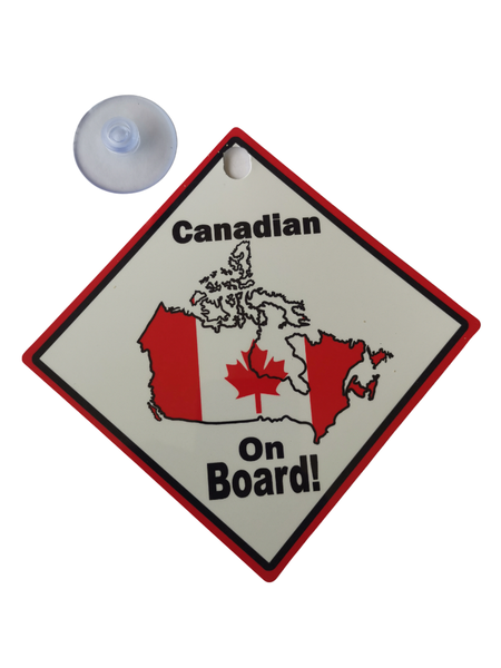 Canadian On Board Car Back Window Metal Plate With Rubber Stick On