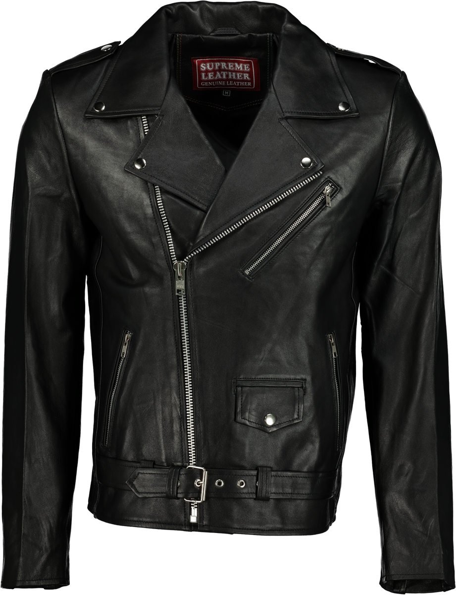 Men's Black Super Biker 100% Nappa Leather Jacket | Shop Today. Get it ...