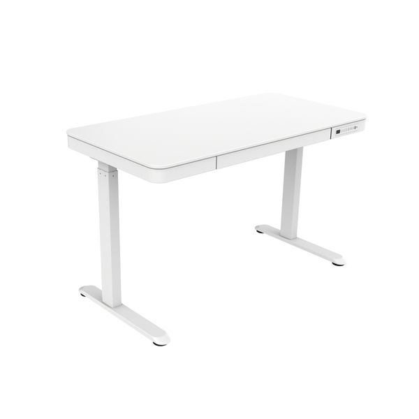Rogueware Electric Rectangular Glass -Top Height Adjustable Desk White