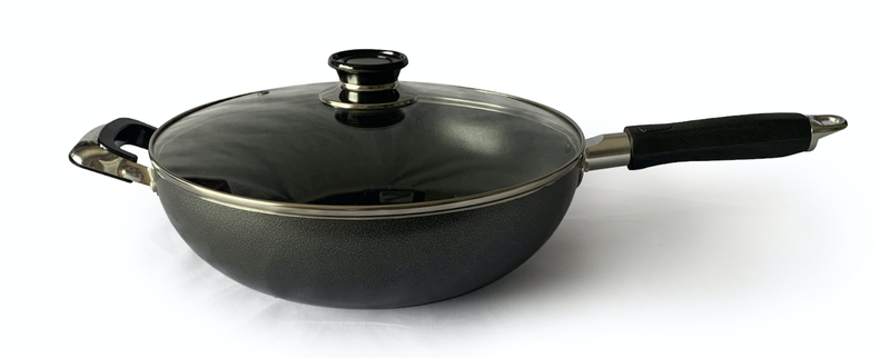 Real Chef Non-Stick Wok with Glass Lid