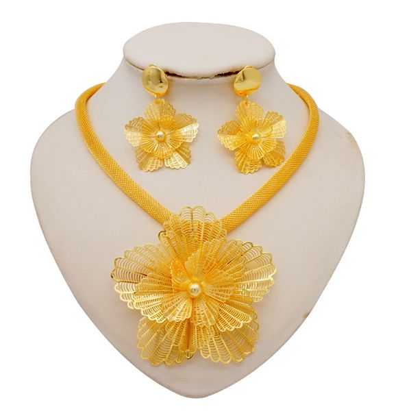 IPSTYLE Women Jewelry Set Luxury Pendant Necklace &amp; Earrings Weddings