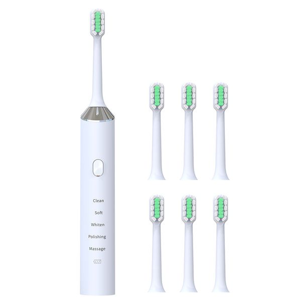 Electric Toothbrush USB Rechargeable for Adults &amp; Teen 6 Brush Heads 5 Mode