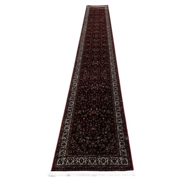All Over Floral Rich Red Turkish Long Hallway Runner Rug/Carpet