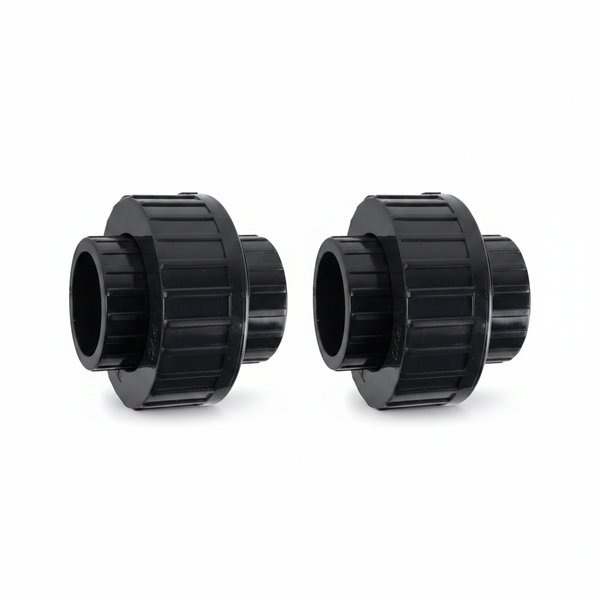 50mm Union Solvent Pipe Fitting with O-Ring for Plumbing - 2 Pack