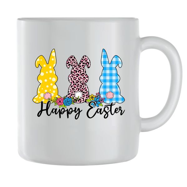 Rabbits Coffee Mugs for Men Women with Easter Graphic Words Cup Present 079
