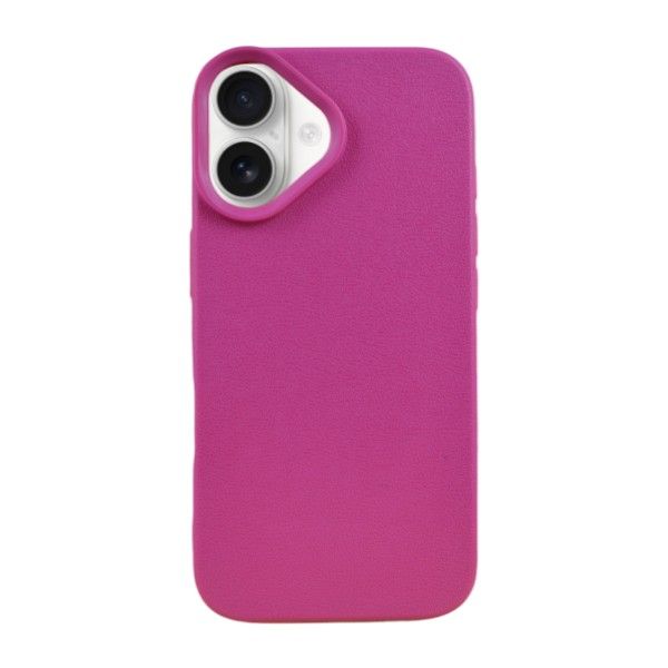 Matte PU Leather Texture Phone Case Compatible With IPhone 16 - Pink