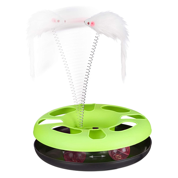 Cat Toy Ball Chaser - Green and Black