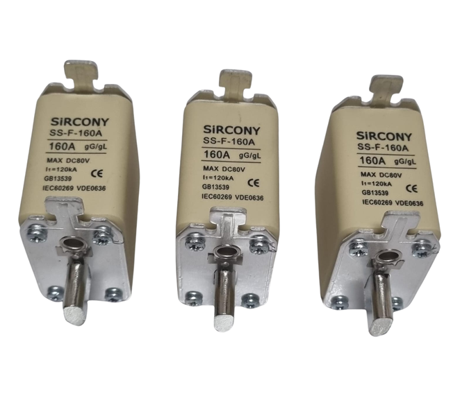 3 X SiRCONY Solar 160A DC battery Fuse 120kA