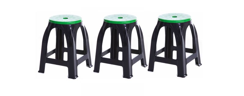 Revolving Plastic Stool Chair Set of 3