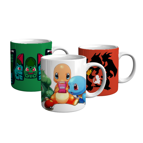 Kanto Pokemon Printed 3 Coffee Mugs image