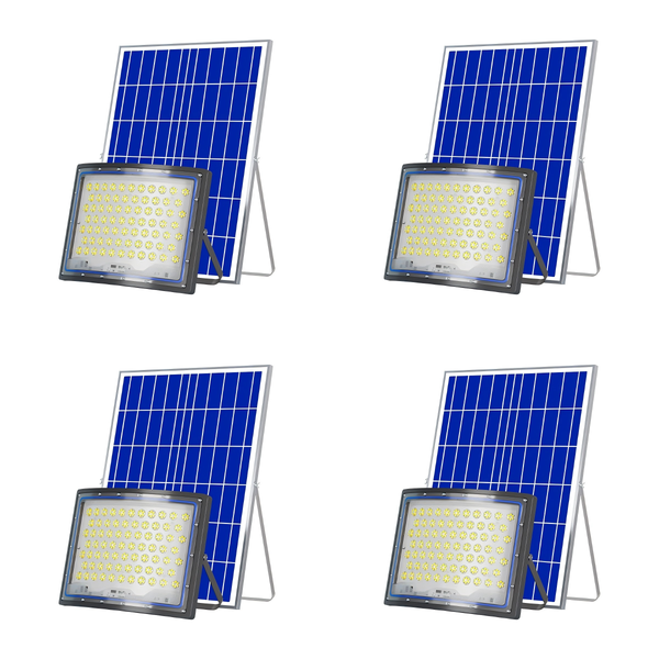 ECOMLIGHT- 4 x 400W Solar Floodlight - Curved Lens LED Outdoor Street Light
