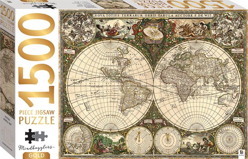 Mindbogglers Gold World Map 1500 Piece