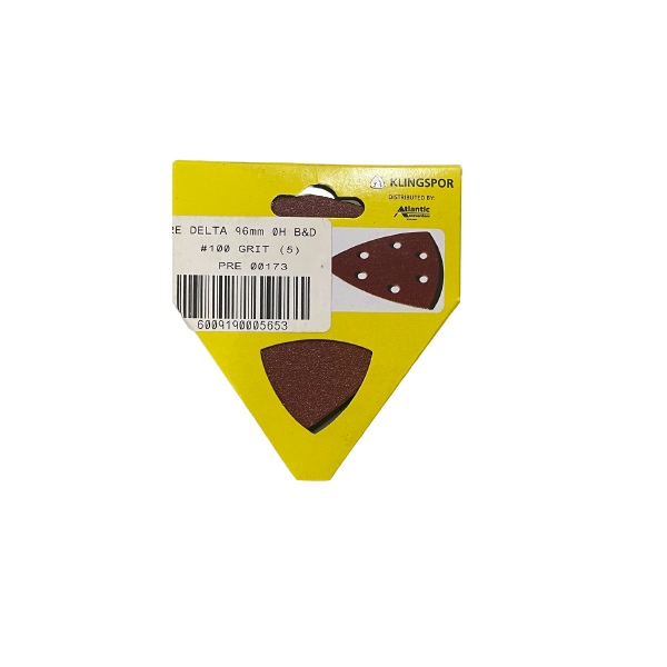 Klingspor - 9.6cm 0 Hole 100 Grit Delta Sanding Pad - 5 Pack