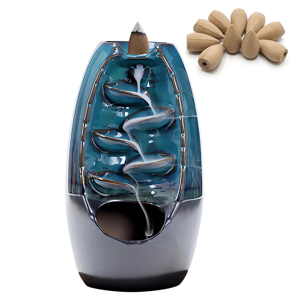 Ceramic Waterfall Backflow Incense Burner with 10 Incense Grain Shop Today. Get it Tomorrow