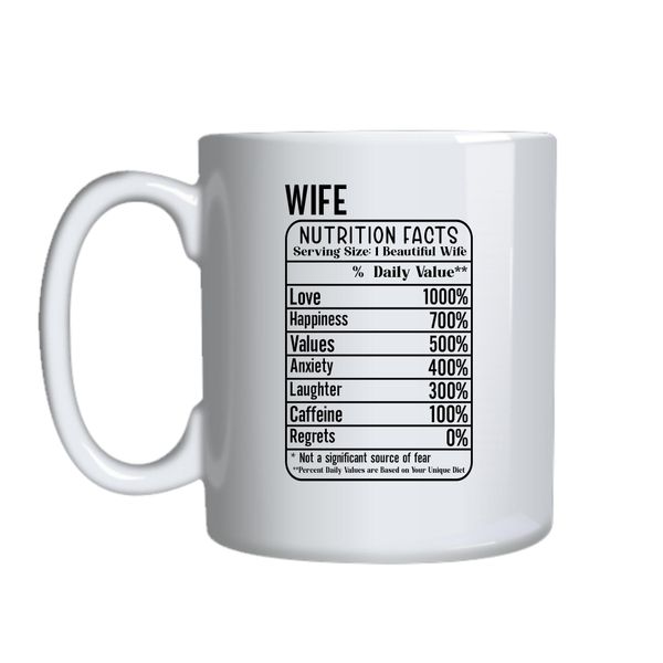 Wife Nutrition Coffee Mugs Funny Marriage Lovers Graphic Cup Present 046