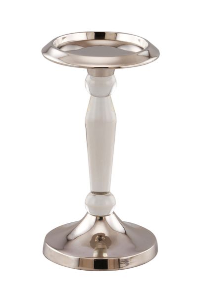Pillar Candle Holder Silver Plated with Resin Rod