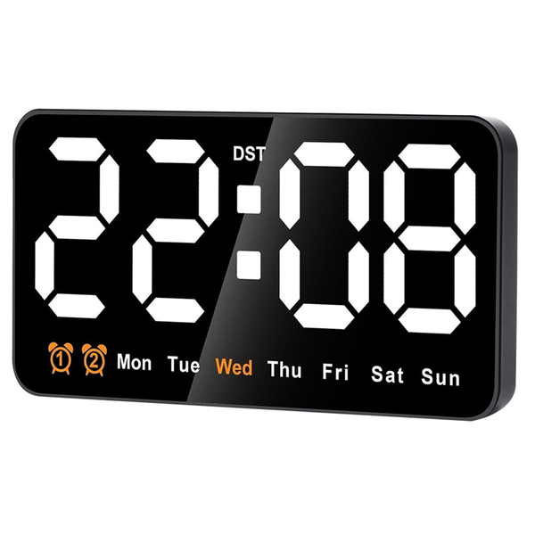 Digital Wall Clock, 9Inch LED Digital Clock(White)