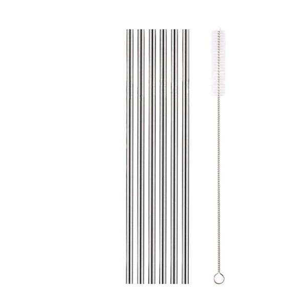 Stainless Steel Straws Reusable Straws Metal Straw with Cleaning Brush - 7P
