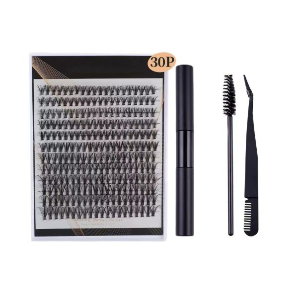 Natural Waterproof False Eyelashes Set 10-14mm with 280 Eyelash Clusters