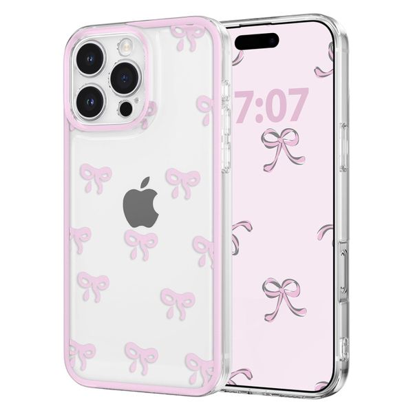 Compatible With IPhone 12 Pro Case Transparent With Cute Bowknot Pattern