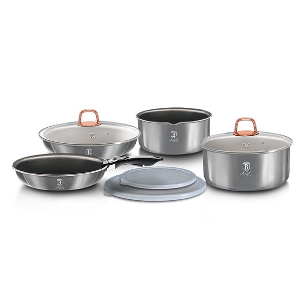 Berlinger Haus 9-Piece Titanium Coating Non-Stick Cookware Set - MoonLight