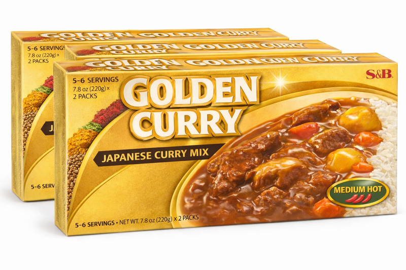 S&amp;B Golden Curry Japanese Curry Mix Medium Hot 220g (3 Pack)