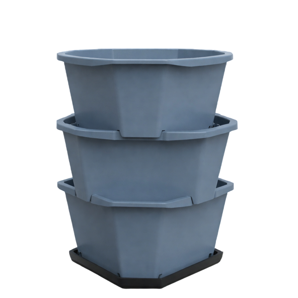 Gusta Paul Potato Blue Planter - 3 Level Potato Tower Including Tray