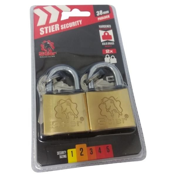 Stier - Padlock / 2 x Padlocks with 6 x Keys - 38mm