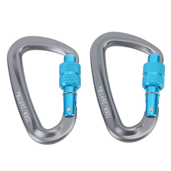2 Pieces 12kN Auto-Locking Climbing Carabiners