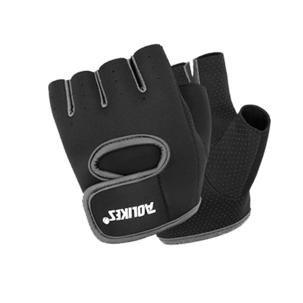 AOLIKES 1 Pair Breathable Half Finger Gym Fitness Exercise Gloves - Grey