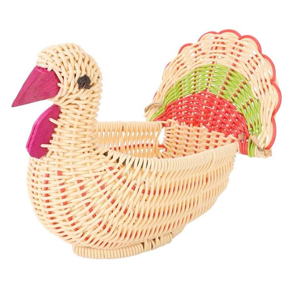 Kitchen Decor Elegant Woven Ratten Turkey Bread Basket - 22cm