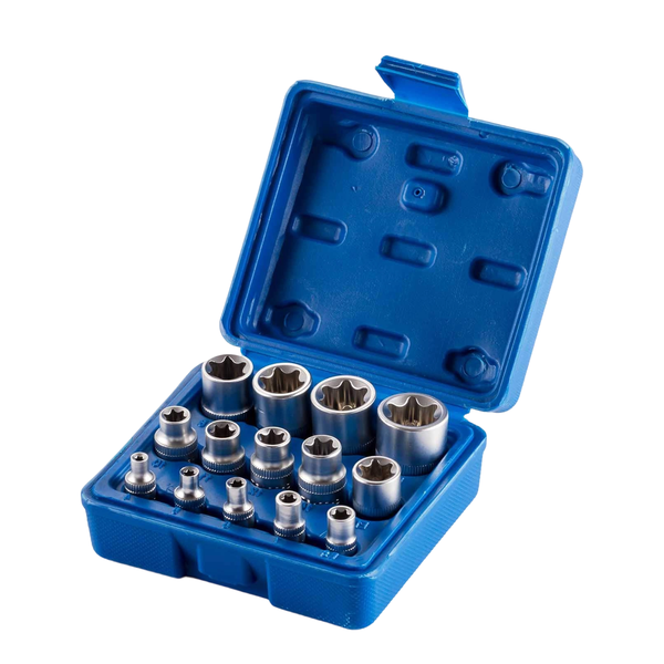 E4-E24 Torque Socket Set 14PCS E-Torx Star Socket Set with Case Repair Tool