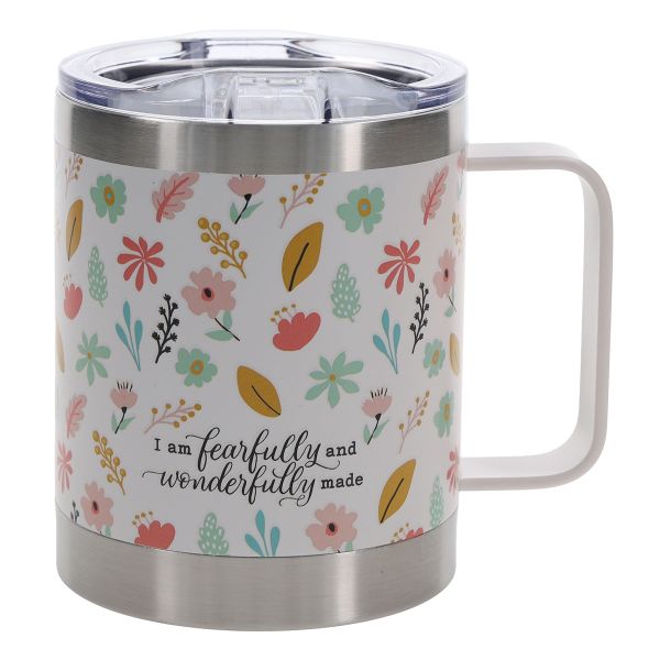 Stainless Steel Camp Style Travel Mug - I Am Fearfully and Wonderfully Made