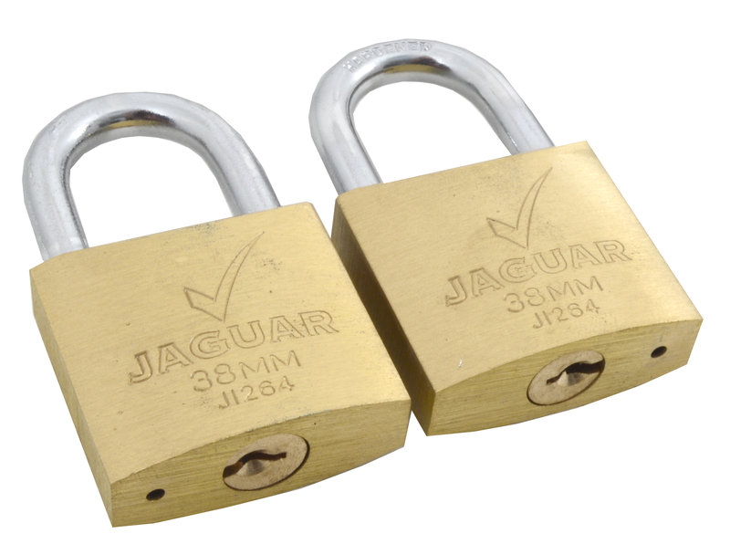 Sanlic Jaguar 38mm Brass 2pack Keyed Alike Padlock