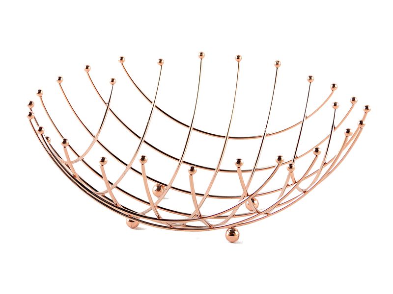 Elegant Fruit Basket Wired Chrome - Copper