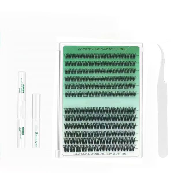 144 Pieces Thick False Eyelash Extensions 10-16mm Eyelash Set Salon Effect