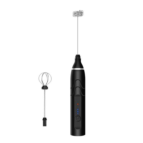 Milk Frother Handheld With 2 Heads, Coffee Whisk Foam Mixer With Usb  Rechargeable 3 Speeds, Electric Mini Hand Blender