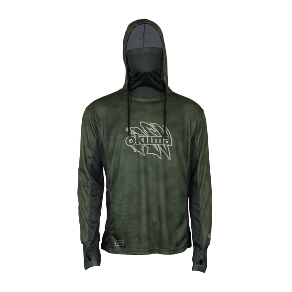 Okuma Camo Fishing Hoodie - Olive