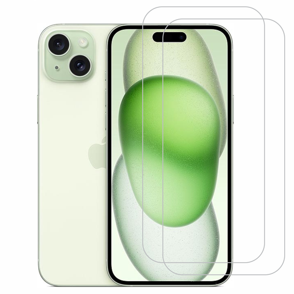 World Choice Screen Protector Tempered Glass for iPhone 15 Plus Pack of 2