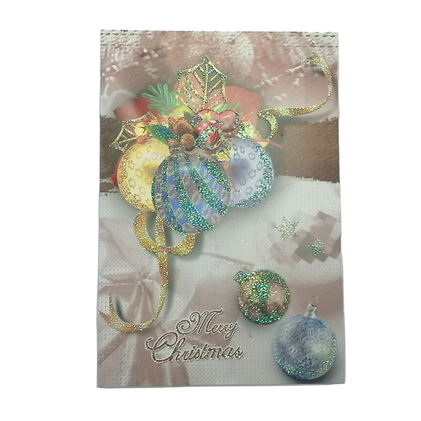 3D Glitter Christmas Ornament Cards
