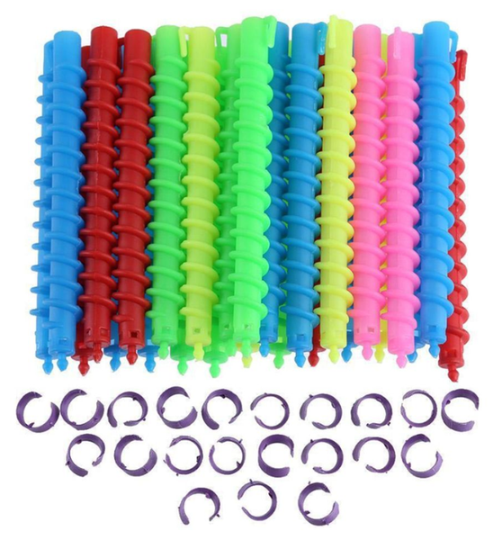Perm Rods &amp; Clips Small Size-24 pieces