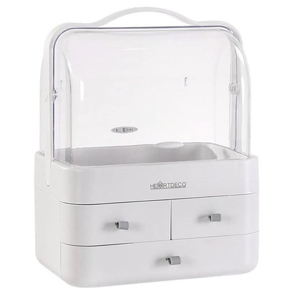 Makeup Cosmetic Storage Box with Lid Cover Portable Organizer