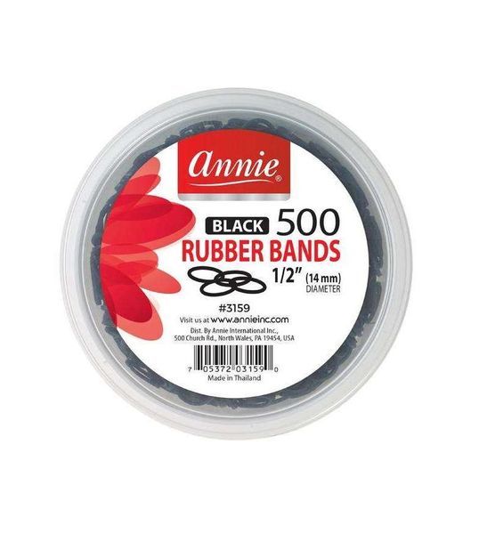 Annie Rubber Bands 500Ct Black 6 Containers